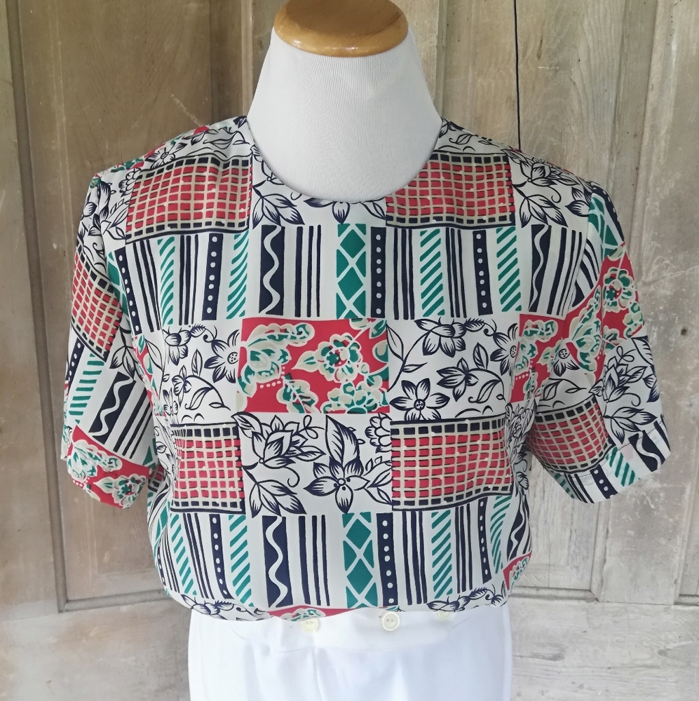 Vintage Abstract Boxy Blouse